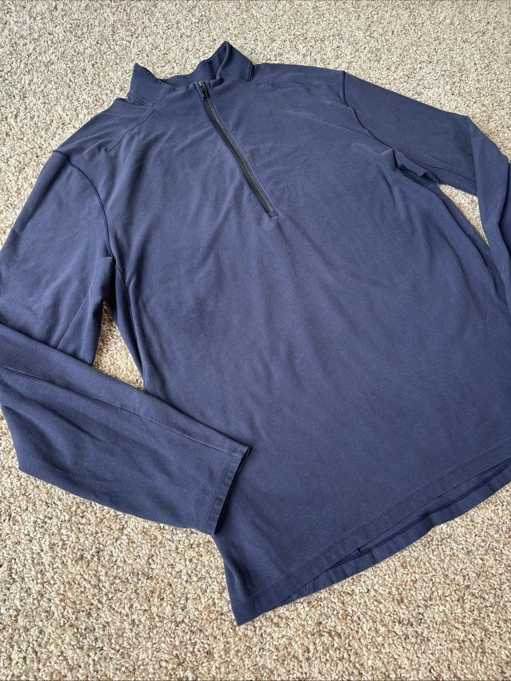 Lululemon Pullover Small Surge Warm Half Zip Rulu Heathered Hero Blue Black